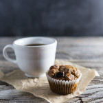 Dark Chocolate Banana Nut Muffins with Coffee