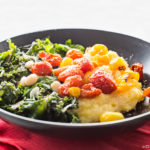 Parmesan Polenta Bowl w/ Roasted Tomatoes, Greens and Beans